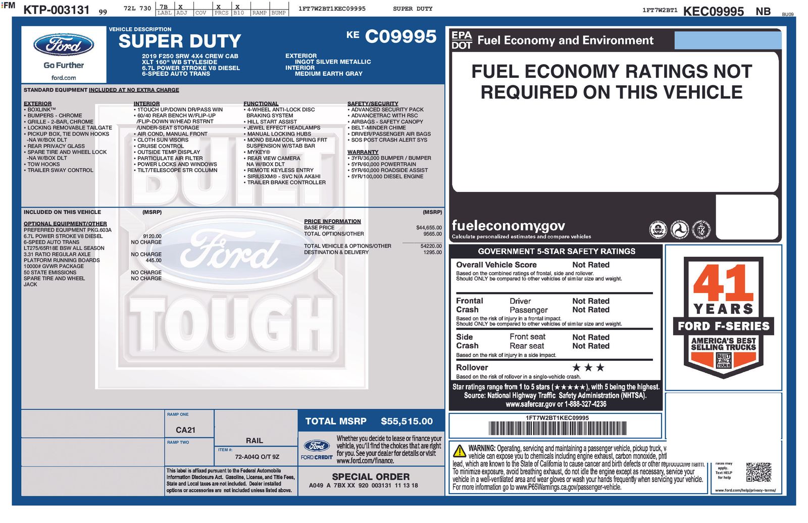 ford f-250 super duty 2019 1FT7W2BT1KEC09995 image ford f-250 super duty 2019 1FT7W2BT1KEC09995 image